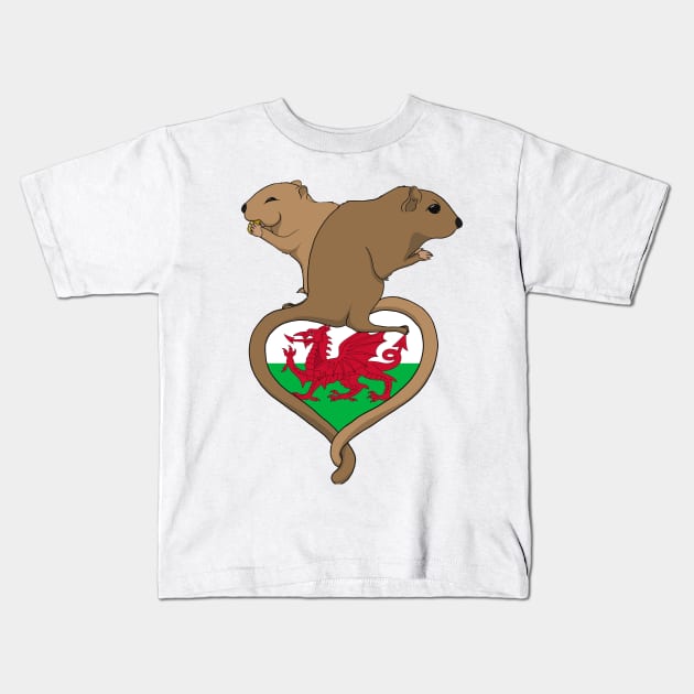 Gerbil Wales (light) Kids T-Shirt by RampArt